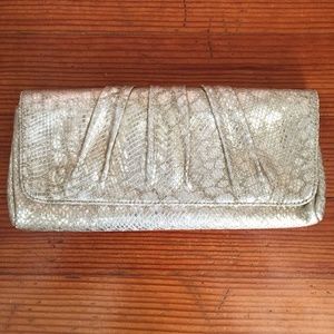 Lauren Merkin - Metallic Lizard Caroline Clutch - image 1